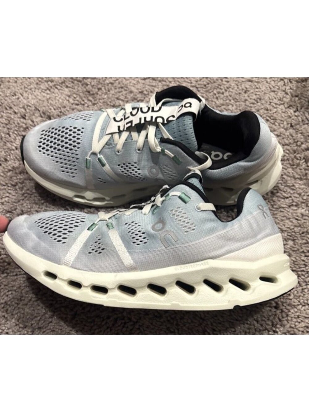On Cloudsurfer Shoes Womens 9.5 Mineral Aloe Road Race Running Trainer Support